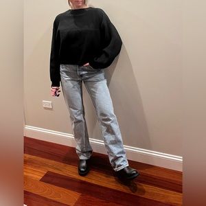 Topshop boxy black cropped knit sweater